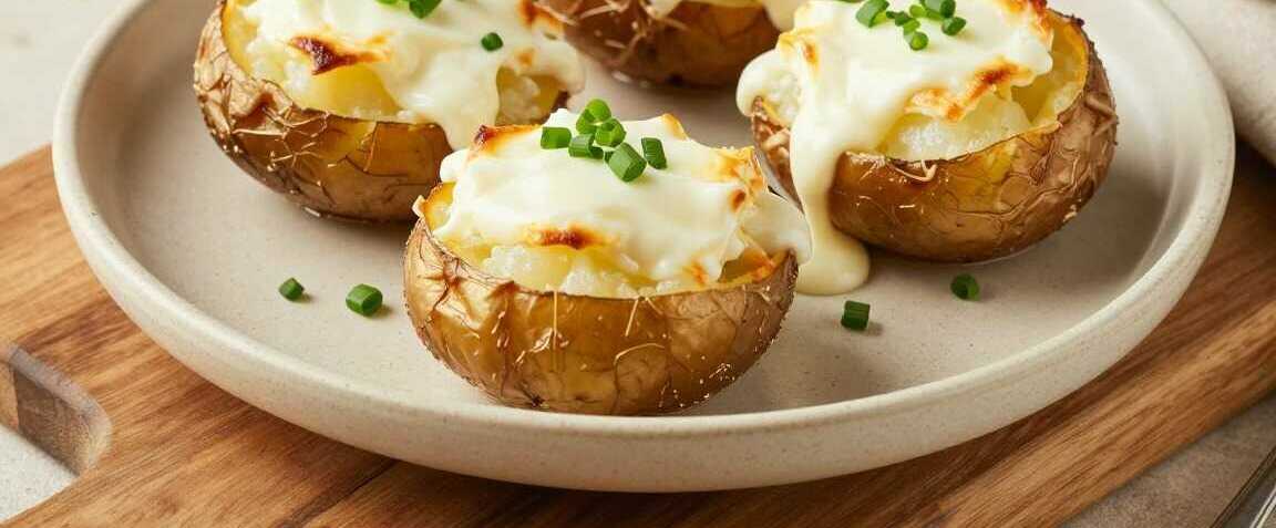 Überbackene Kartoffelhälften mit Frischkäse: 6 Zutaten, 40 Minuten!