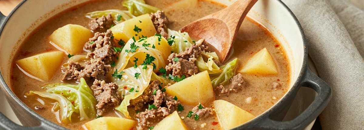 Weißkohleintopf mit Hackfleisch: Günstig, für 6 Personen!