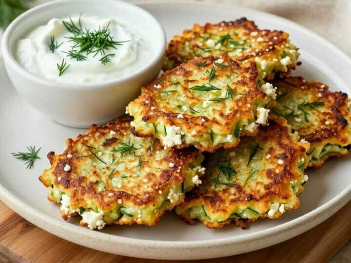 Zucchinipuffer mit Feta: 12 Stück in 20 Minuten!