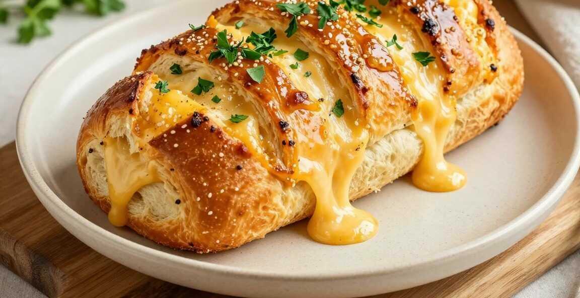 Zupfbrot mit Käse und Knoblauch: Der Partyklassiker vom Blech!